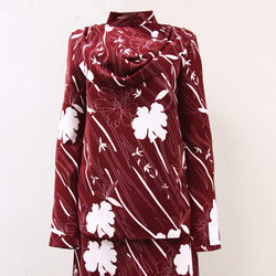Костюм женский бордовый с цветами ТЕКС-Б
